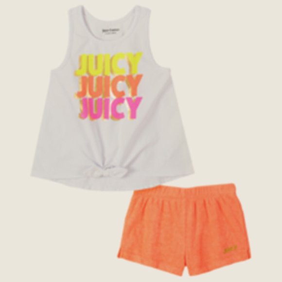 Juicy Couture Other - JC Two-Piece Knotted Tank & Terry Shorts Girls 6